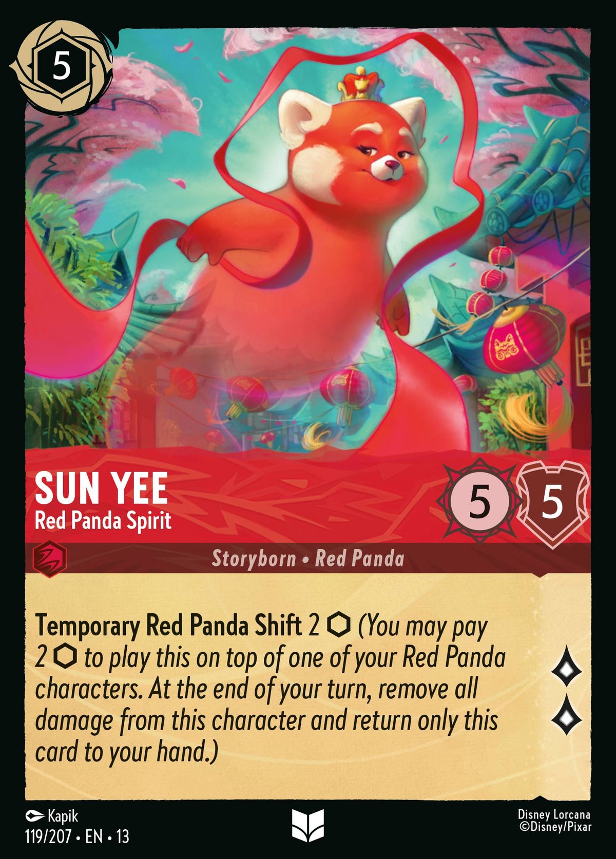 Sun Yee - Red Panda Spirit | Attack of the Vine! | 119/207 | Cold Foil