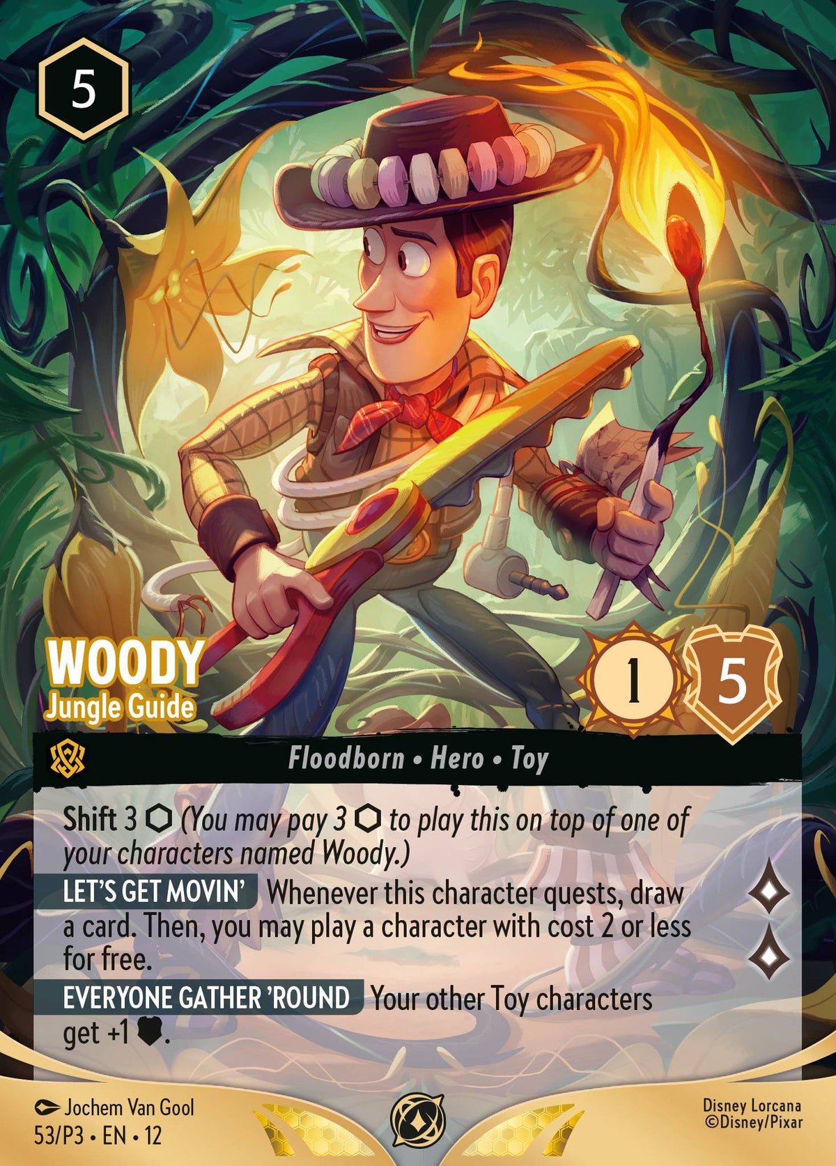 Woody - Jungle Guide (Store Championship Participant) | Disney Lorcana Promo Cards | 53 | Normal