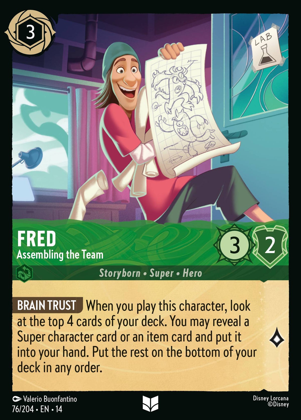 Fred - Assembling the Team | Hyperia City | 76/204 | Cold Foil