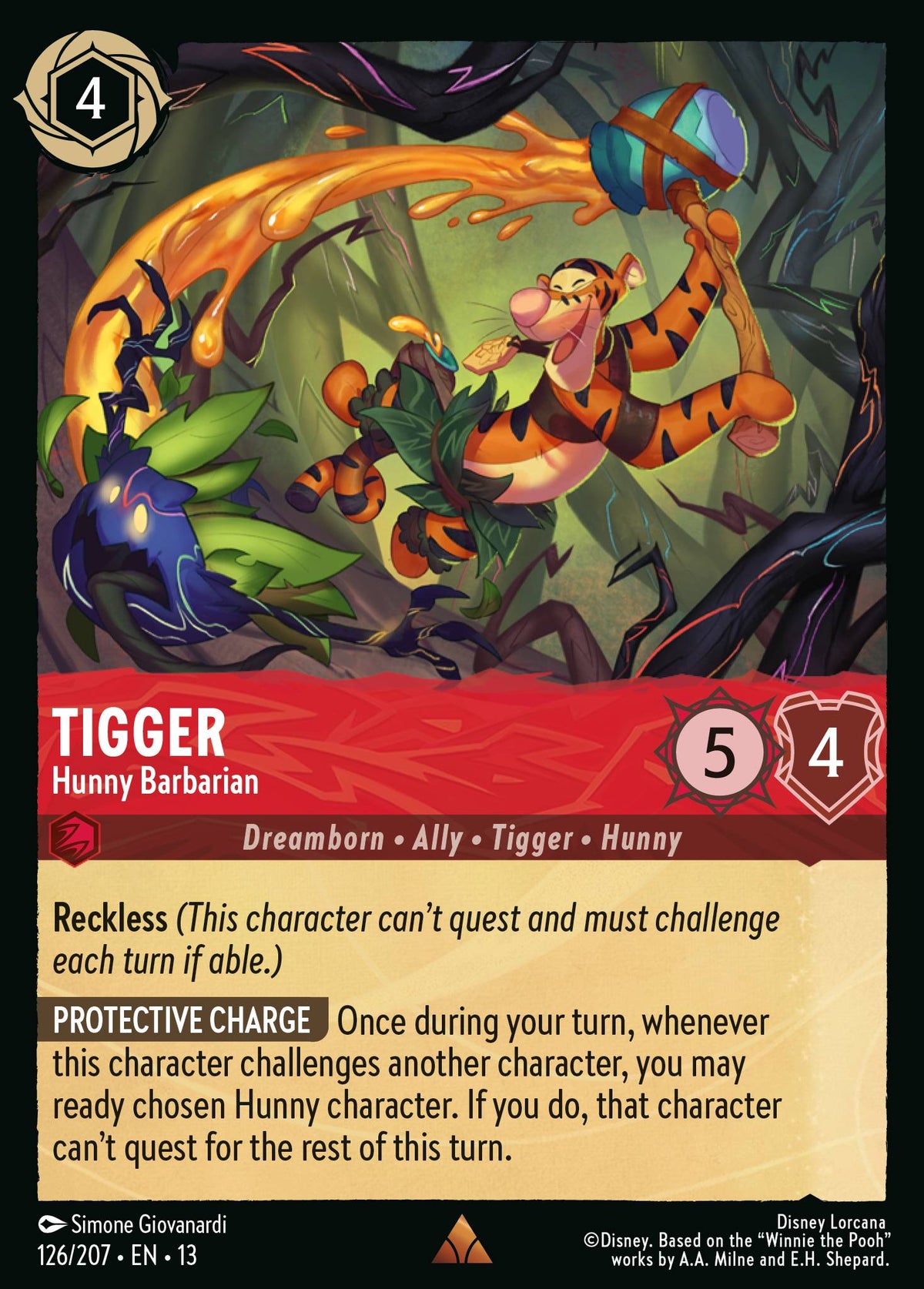 Tigger - Hunny Barbarian | Attack of the Vine! | 126/207 | Cold Foil