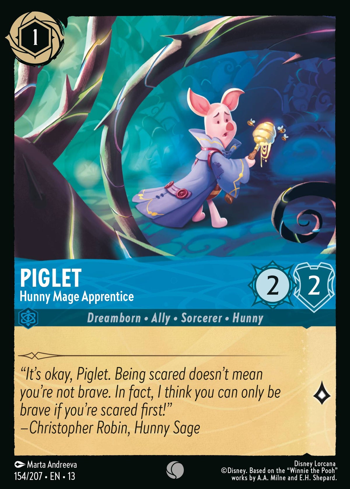 Piglet - Hunny Mage Apprentice | Attack of the Vine! | 154/207 | Cold Foil