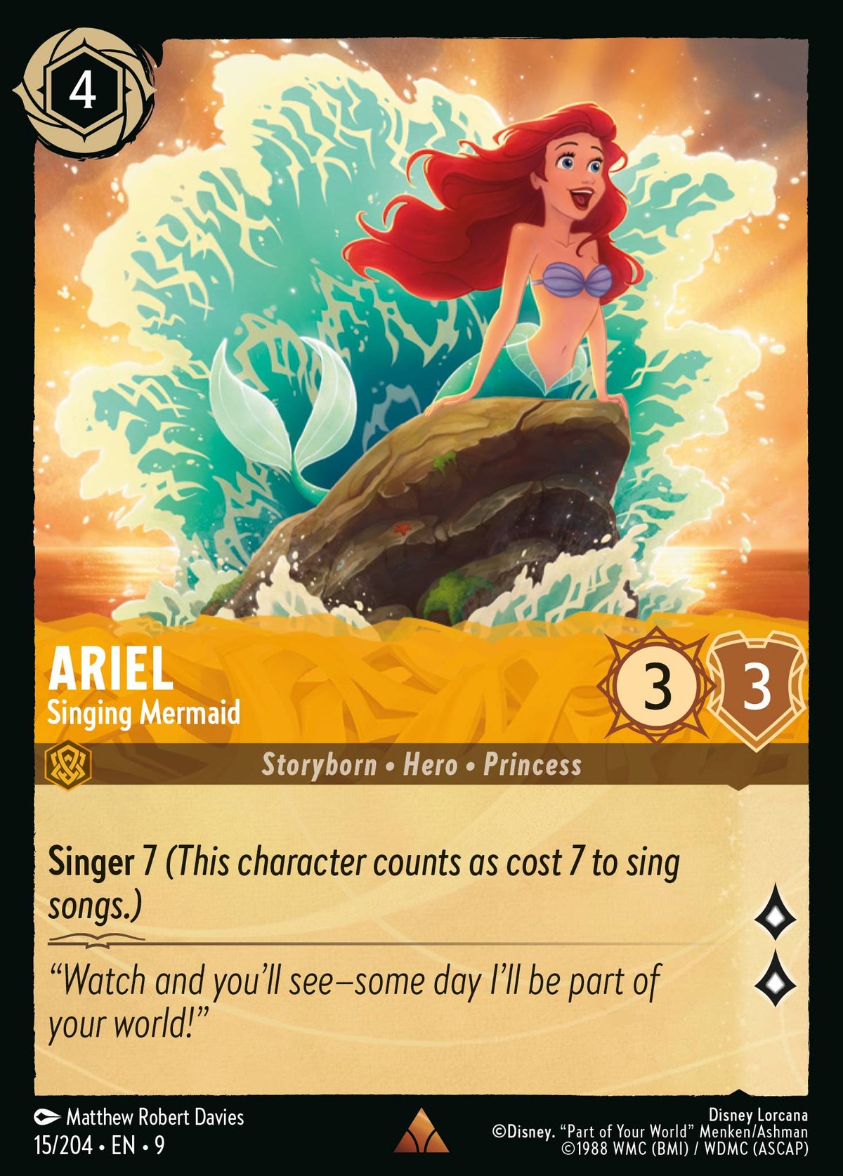 Ariel - Singing Mermaid | Fabled | 15/204 | Holofoil