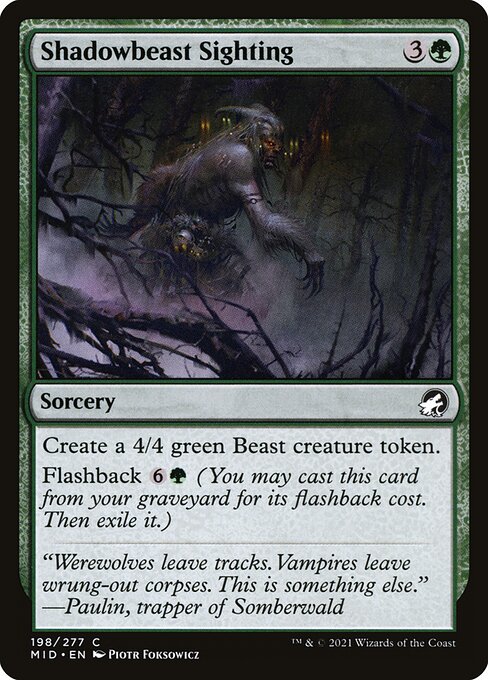 Shadowbeast Sighting - Innistrad: Midnight Hunt #198