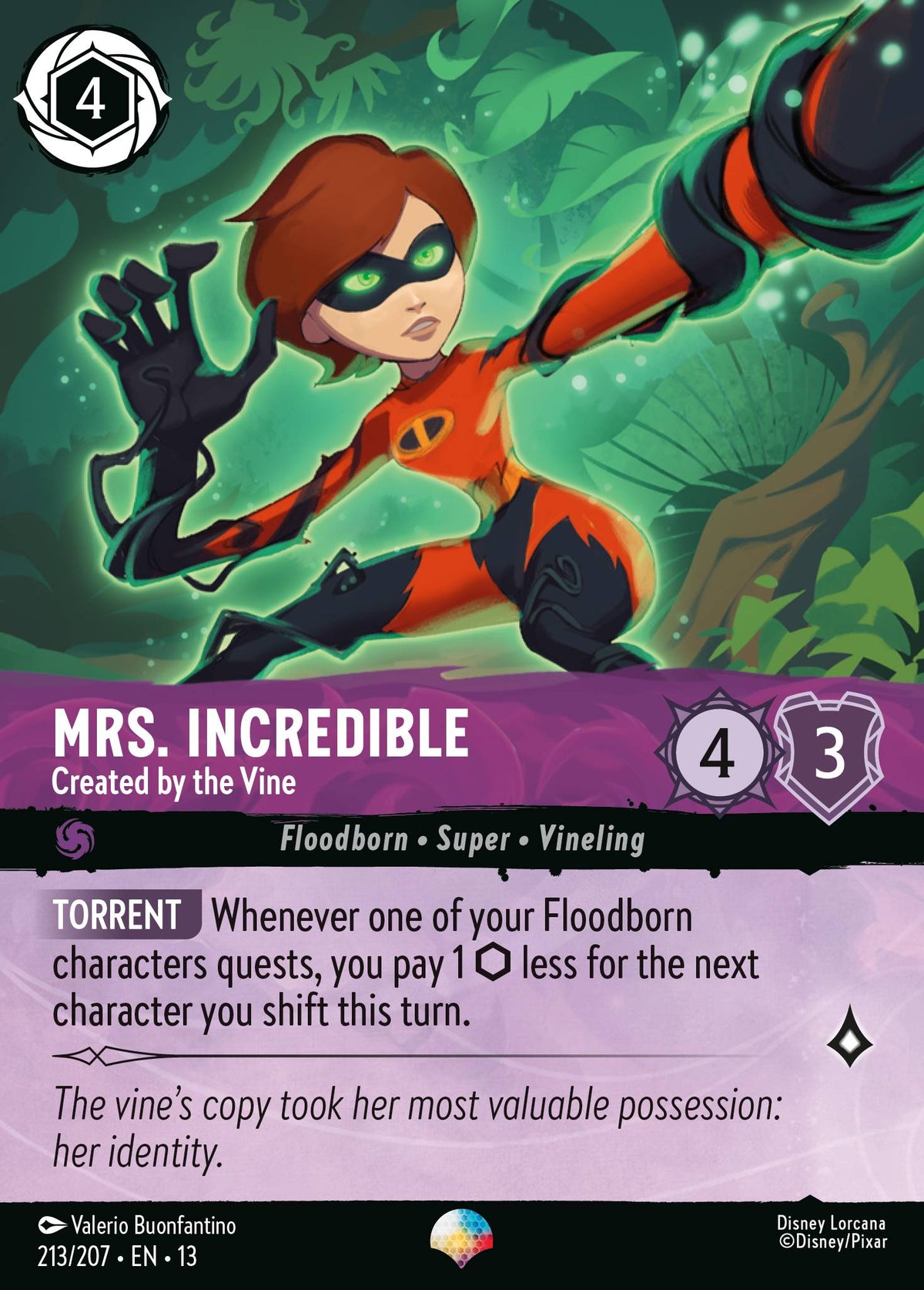 Mrs. Incredible - Created by the Vine | Attack of the Vine! | 213/207 | Holofoil