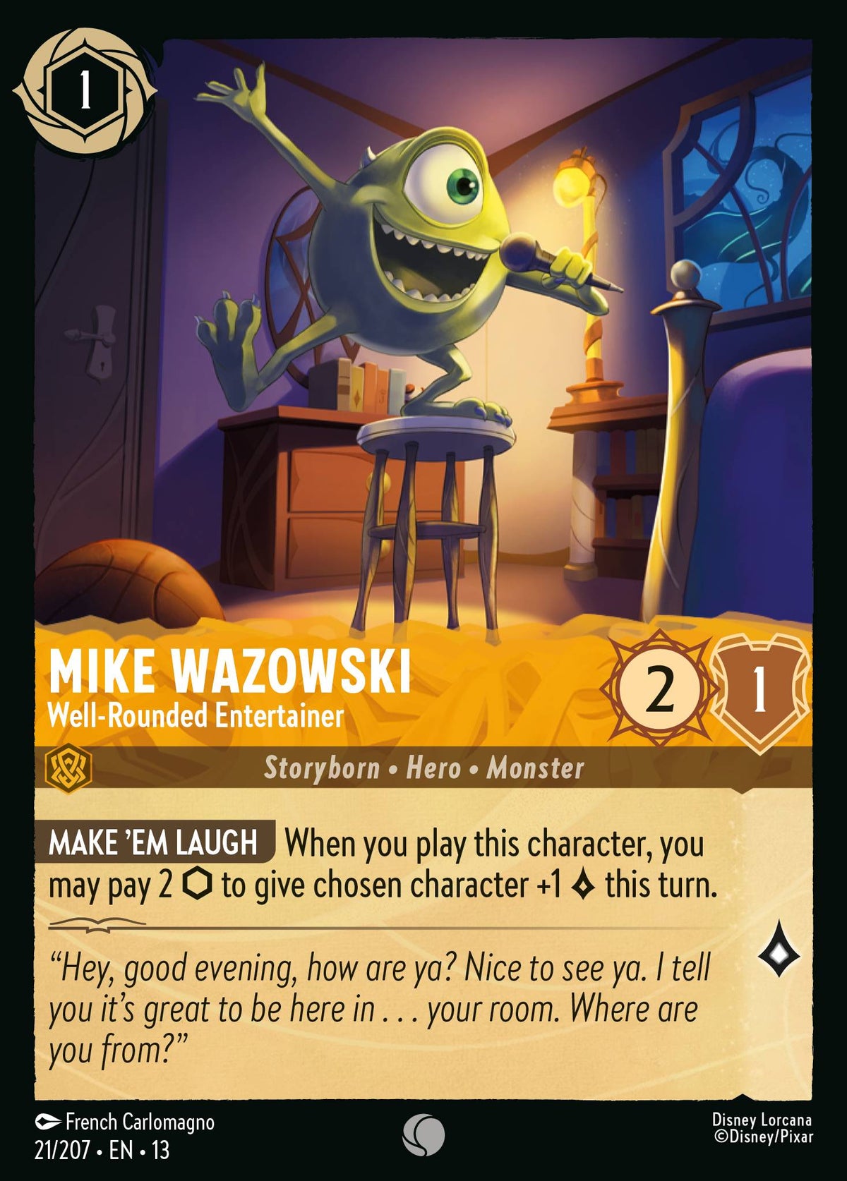 Mike Wazowski - Well-Rounded Entertainer | Attack of the Vine! | 21/207 | Cold Foil