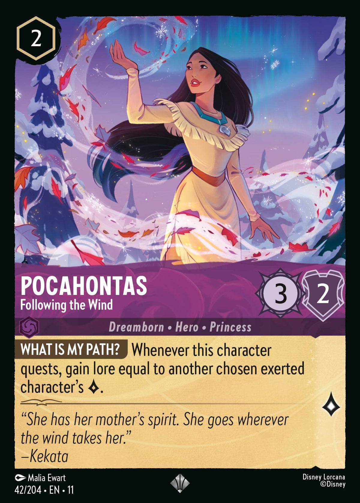 Pocahontas - Following the Wind | Winterspell | 42/204 | Cold Foil