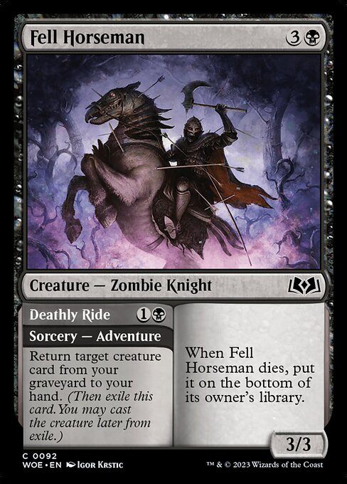 Fell Horseman // Deathly Ride - Wilds of Eldraine #92