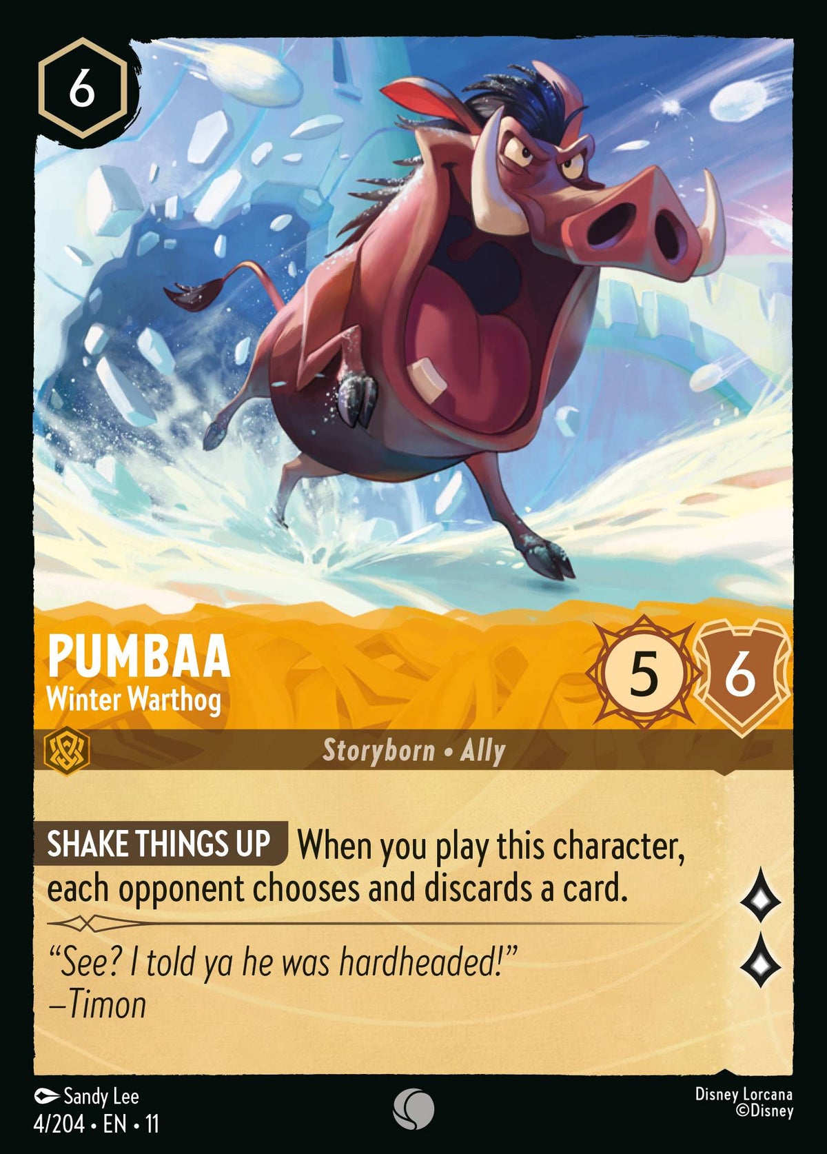 Pumbaa - Winter Warthog | Winterspell | 4/204 | Normal