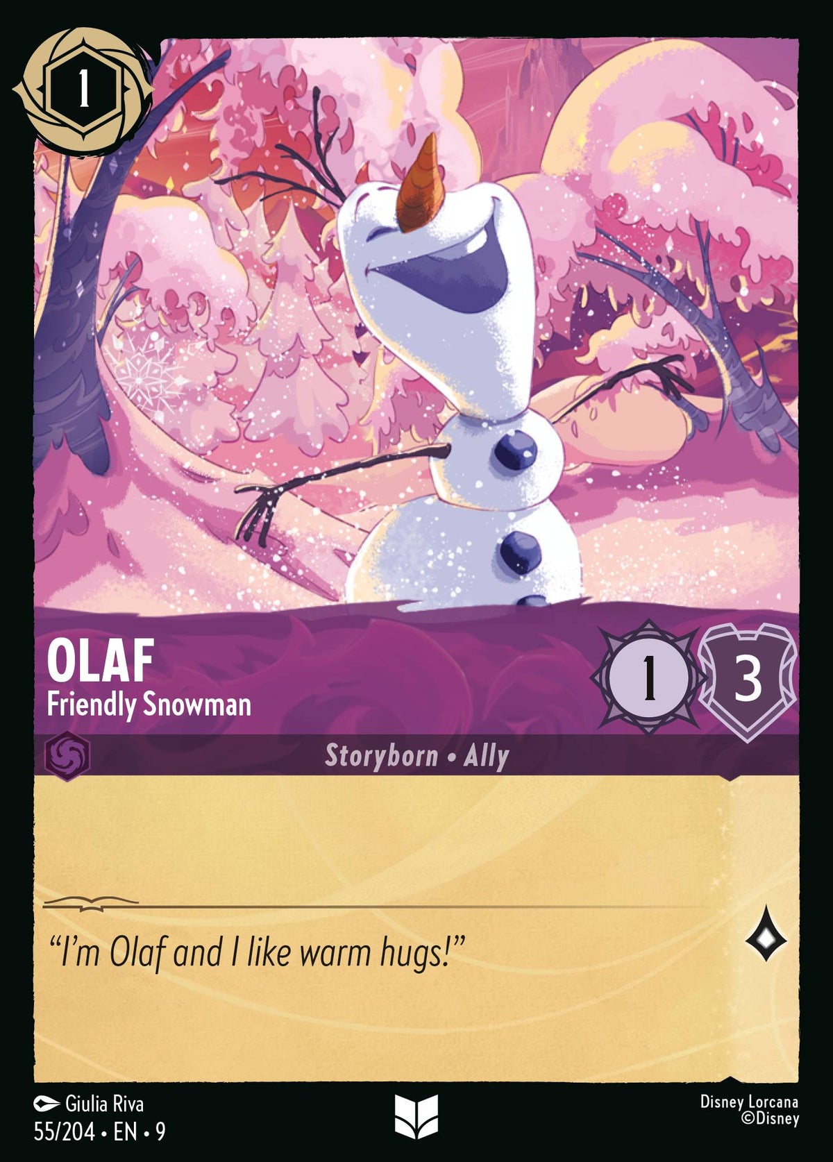 Olaf - Friendly Snowman | Fabled | 55/204 | Normal