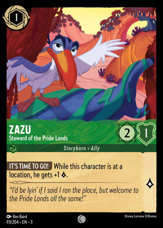 Zazu - Steward of the Pride Lands | Into the Inklands | 93/204 | Cold Foil