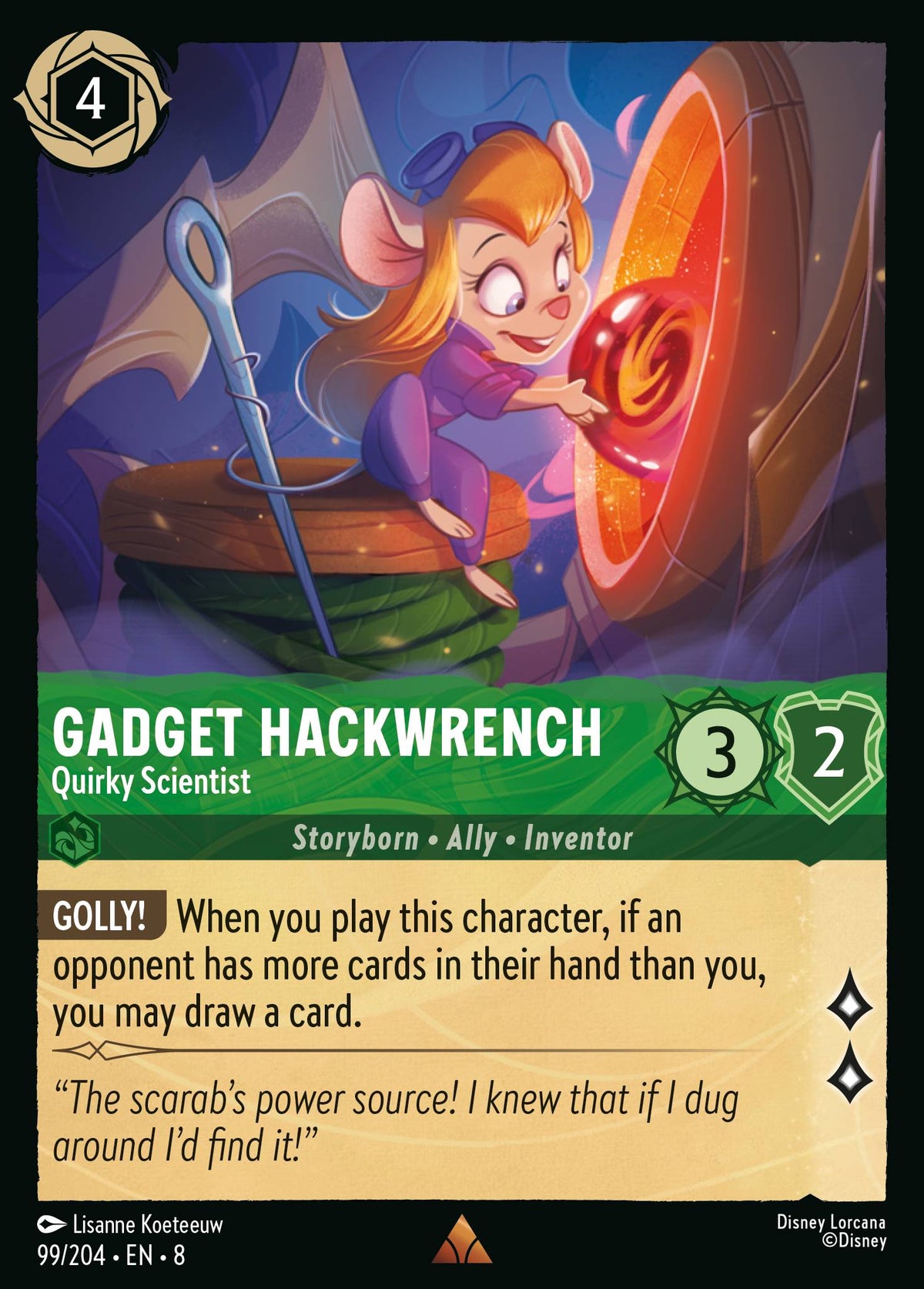 Gadget Hackwrench - Quirky Scientist | Reign of Jafar | 99/204 | Normal